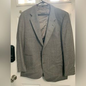 Vivara By Emilio Pucci Made in Italy 100% wool Suit Jacket Gray & Blue Plaid